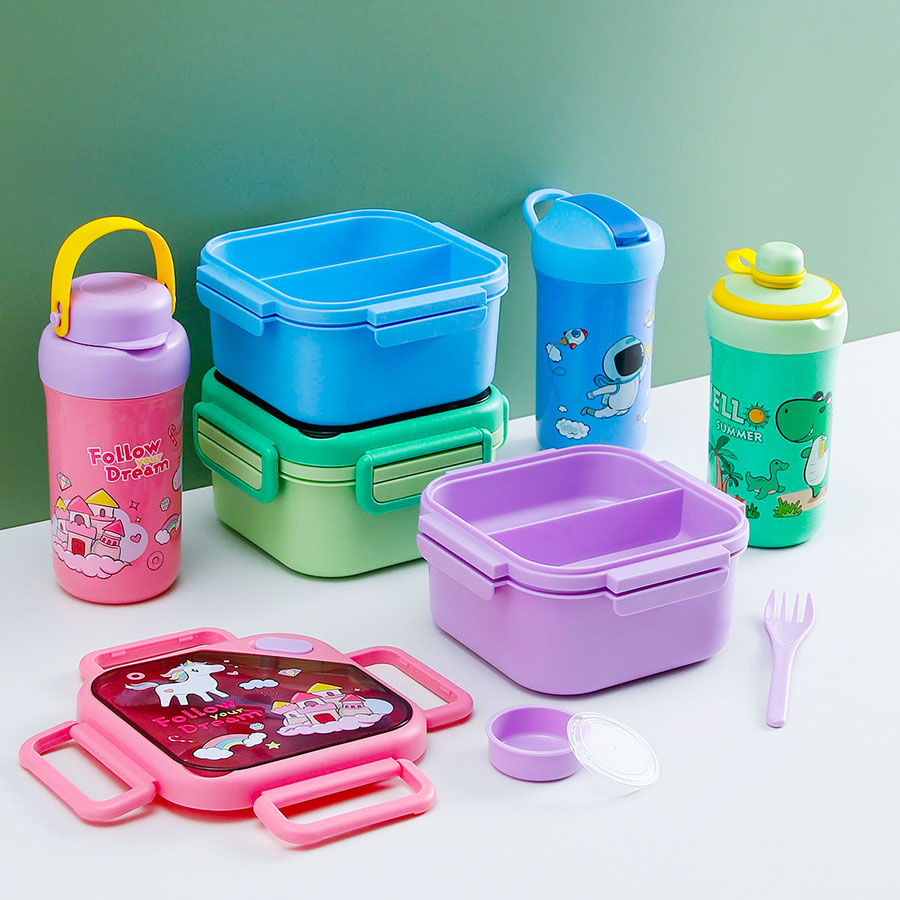 趣悅卡通正方雙層飯盒